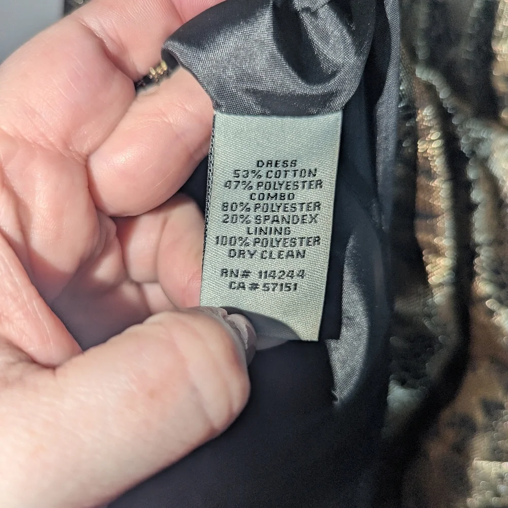 2P Eliza J Petites Gold Jacquard Fit & Flare Dress - Picture 5 of 6